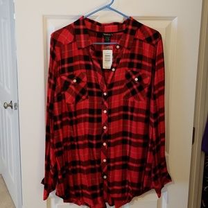 Torrid Plaid button down shirt size 2